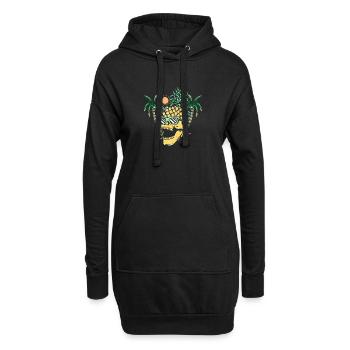 Funny pineapple skull - Hoodie-Kleid - Schwarz - Vorne