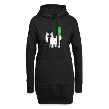 Zahl 1 Nummer Eins - Samojede Hund Motiv - Hoodie-Kleid - Schwarz - Vorne