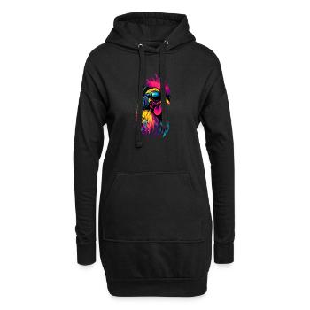 Poulet Poulet Poule Ferme Fermier Poulets mignons - Sweat-shirt à capuche long Femme - noir - Devant