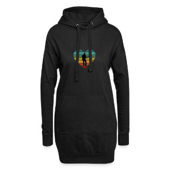 Guitare Retro Heart Design pour Guitaristes - Sweat-shirt à capuche long Femme - noir - Devant