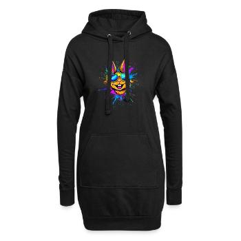 Hase Kaninchen Liebhaber Feldhase Bunny Süße Hasen - Hoodie-Kleid - Schwarz - Vorne