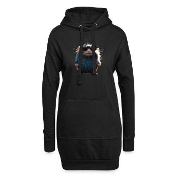 Maulwurf mit Sonnenbrille Liebe Süße Maulwürfe - Hoodie-Kleid - Schwarz - Vorne