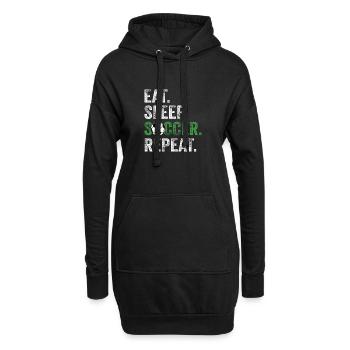 Essen Schlaf Fußball Wiederholen - Hoodie-Kleid - Schwarz - Vorne