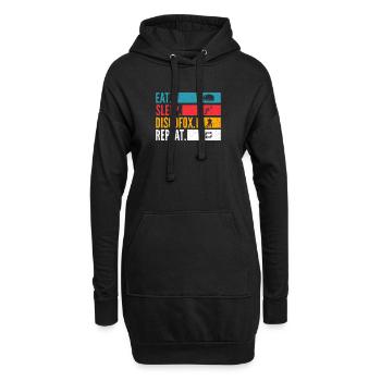 Eat Sleep Discofox Repeat für Tänzer - Hoodie-Kleid - Schwarz - Vorne