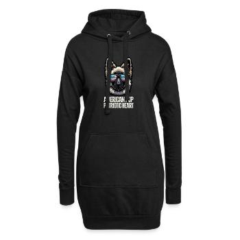 Schäferhund Patriotic Lustiges 4th of July - Hoodie-Kleid - Schwarz - Vorne