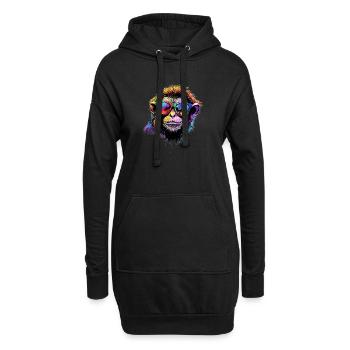 Gibbon Affe Weißhandgibbon Monkey Süße Lar Gibbons - Hoodie-Kleid - Schwarz - Vorne