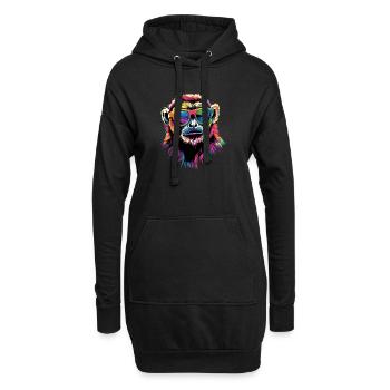 Gibbon Affe Weißhandgibbon Monkey Süße Lar Gibbons - Hoodie-Kleid - Schwarz - Vorne