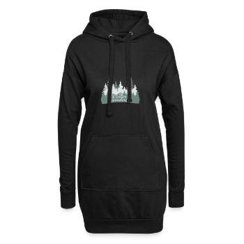 Winterwunderwald Silhouetten - Hoodie-Kleid - Schwarz - Vorne