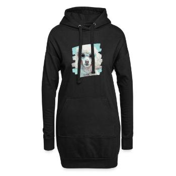 Caniche - Sweat-shirt à capuche long Femme - noir - Devant