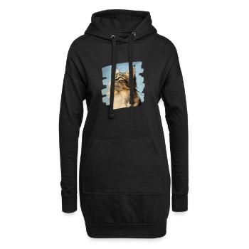 Maine coon - Sweat-shirt à capuche long Femme - noir - Devant