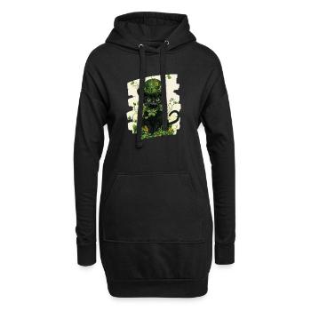 St Patricks day Katze - Hoodie-Kleid - Schwarz - Vorne