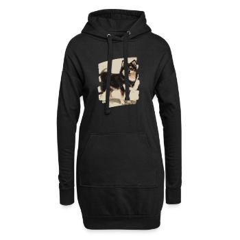 Laponie finlandaise - Sweat-shirt à capuche long Femme - noir - Devant