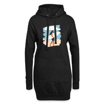 Surfer - Hoodie-Kleid - Schwarz - Vorne