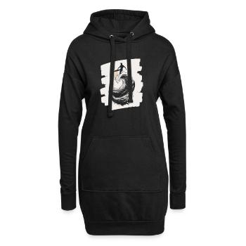 Surfer - Hoodie-Kleid - Schwarz - Vorne
