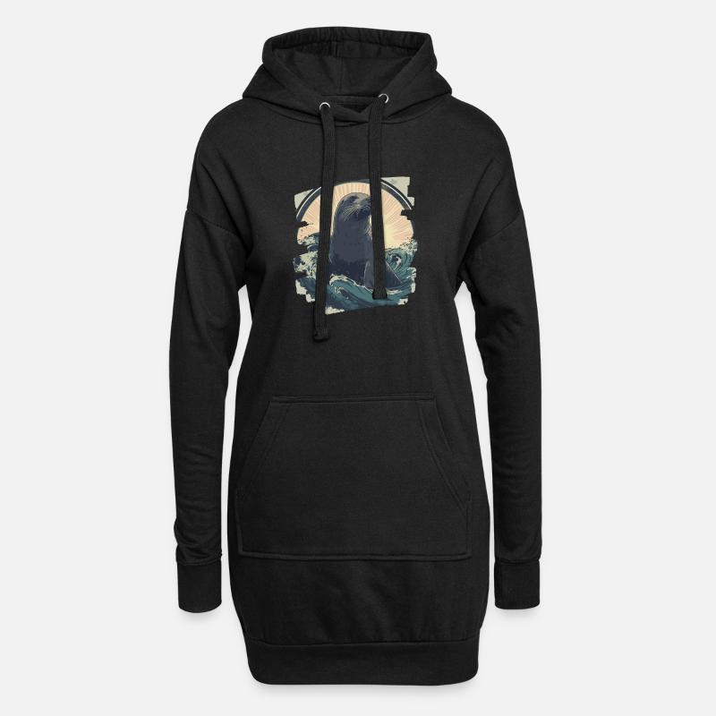 Robbe - Hoodie-Kleid - Schwarz
