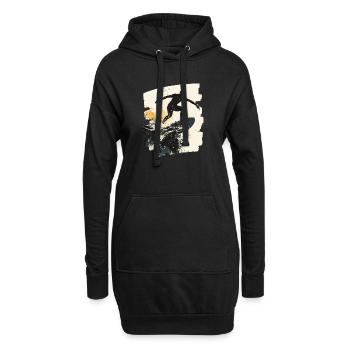 Surfer Surfen Surfbrett Surfing - Hoodie-Kleid - Schwarz - Vorne