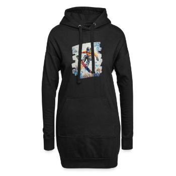 Snowboarder poudreuse - Sweat-shirt à capuche long Femme - noir - Devant