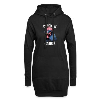 Poulet Papa Poulets Fête des Pères Volaille Fermier Coq - Sweat-shirt à capuche long Femme - noir - Devant