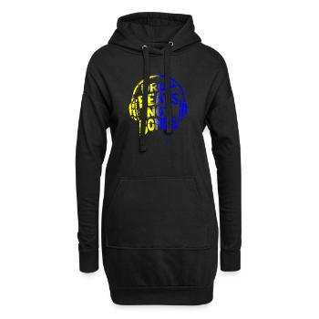 Drop Beats Not Bombs yellow blue - Hoodie-Kleid - Schwarz - Vorne