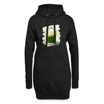 Matcha Latte Liebhaber Grüntee - Hoodie-Kleid - Schwarz - Vorne