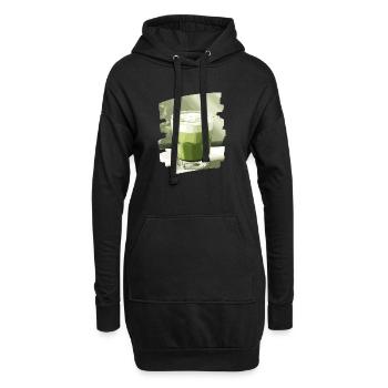 Matcha Latte Liebhaber Grüntee - Hoodie-Kleid - Schwarz - Vorne