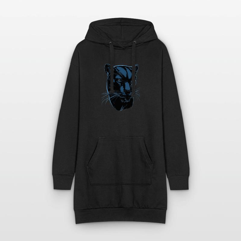 Panthère Léopard Grand Chat Mignon Gros Chat Panter Sweat-shirt à capuche long Femme