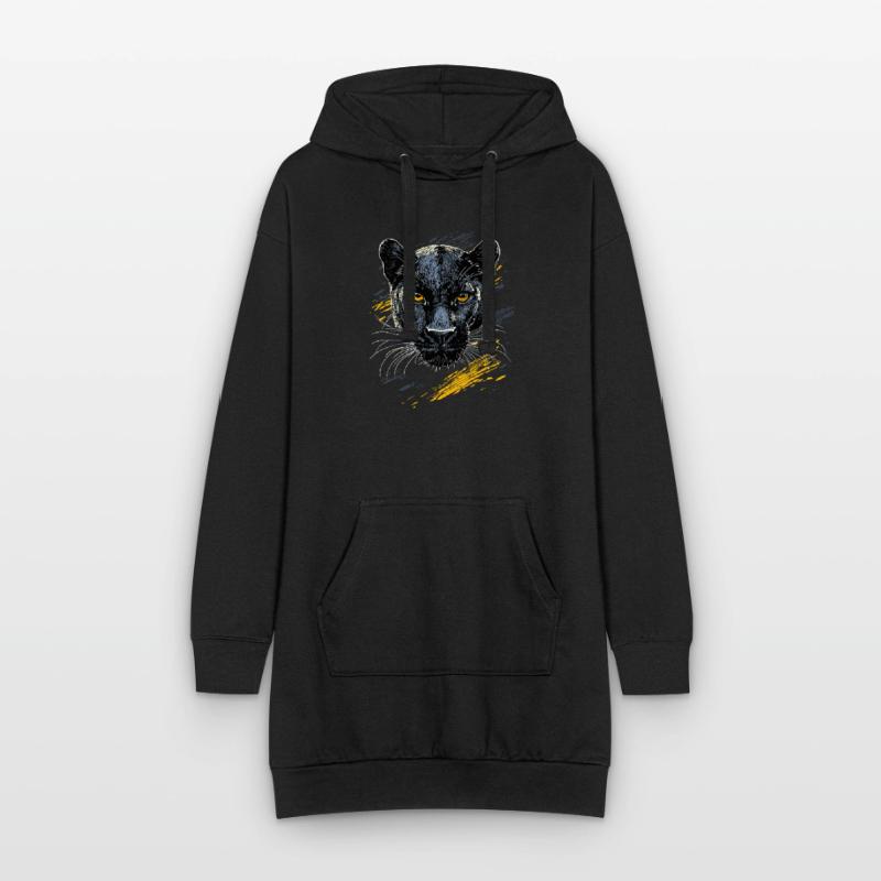 Panthère Léopard Grand Chat Mignon Gros Chat Panter Sweat-shirt à capuche long Femme