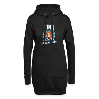 Tête de lion majestueuse avec le bruit de l’eau - Sweat-shirt à capuche long Femme - noir - Devant
