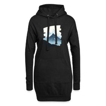 Berge Klettern Kletterer Wandern - Hoodie-Kleid - Schwarz - Vorne