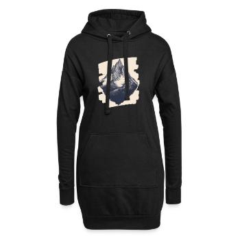 Berge Klettern Kletterer Wandern - Hoodie-Kleid - Schwarz - Vorne