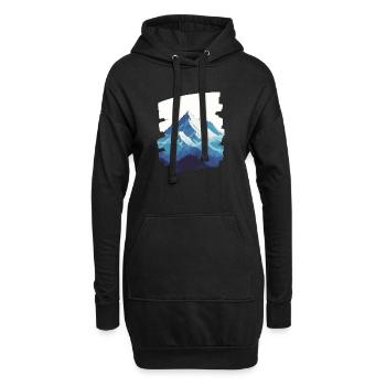 Berge Klettern Kletterer Wandern - Hoodie-Kleid - Schwarz - Vorne