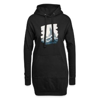 Berge Klettern Kletterer Wandern - Hoodie-Kleid - Schwarz - Vorne