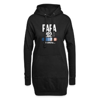 Design Naissance Papa 2026 en Cours - Sweat-shirt à capuche long Femme - noir - Devant