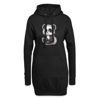 Ours panda mignon - Sweat-shirt à capuche long Femme - noir - Devant