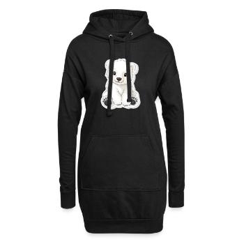 Illustration d’ours polaire – Motif d’animal arctique - Sweat-shirt à capuche long Femme - noir - Devant