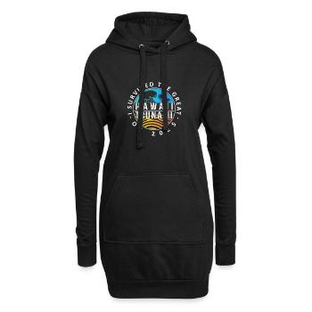 Hawaii-Tsunami-Überlebensabzeichen - Hoodie-Kleid - Schwarz - Vorne
