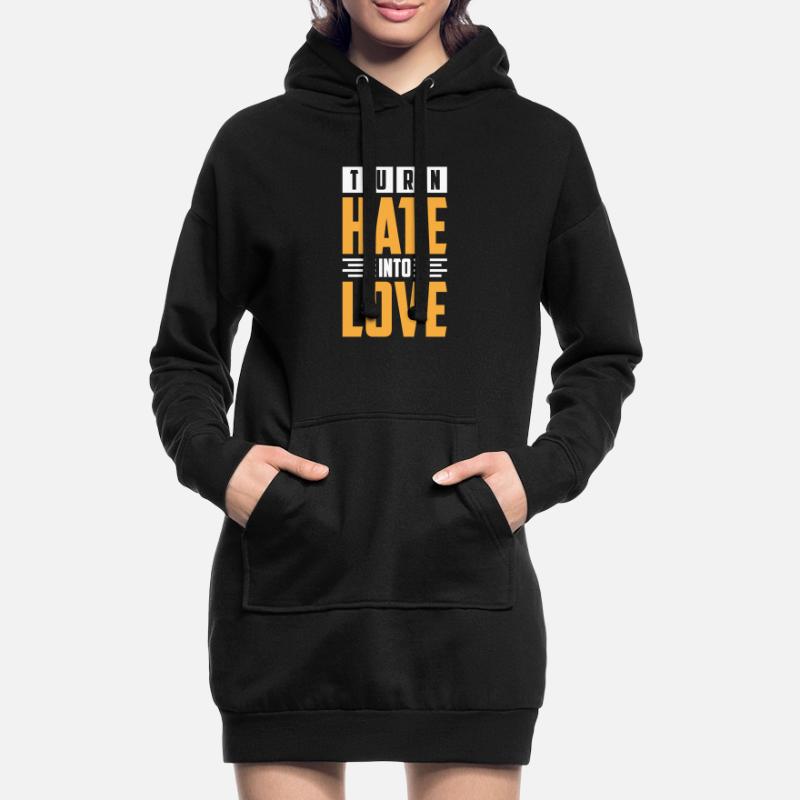 Transformative, hasserfüllte bis liebevolle Designs Hoodie-Kleid