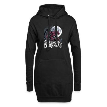 Grafik zur Stärke des Mondwerwolfs - Hoodie-Kleid - Schwarz - Vorne
