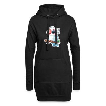 Cacatoès - Sweat-shirt à capuche long Femme - noir - Devant