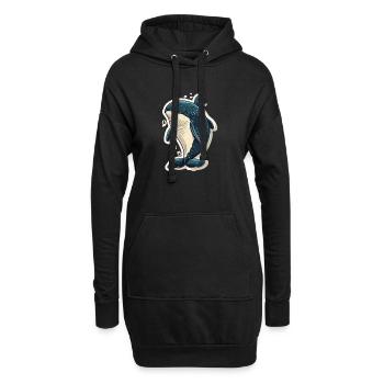 baleine - Sweat-shirt à capuche long Femme - noir - Devant