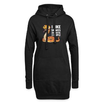 I Like Snakes – Lustiges Schlangenmotiv - Hoodie-Kleid - Schwarz - Vorne