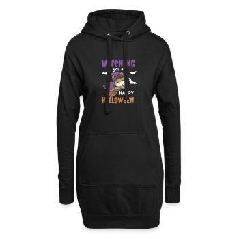 Pferd Hexe Witching you a Happy Halloween - Hoodie-Kleid - Schwarz - Vorne