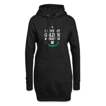 Ich liebe meinen golden Retriever - Hoodie-Kleid - Schwarz - Vorne