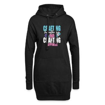 Häkeln Stricken - Hoodie-Kleid - Schwarz - Vorne