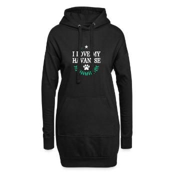 Havanais - Sweat-shirt à capuche long Femme - noir - Devant
