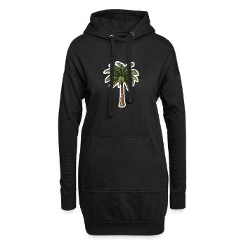 Palmier - Sweat-shirt à capuche long Femme - noir - Devant