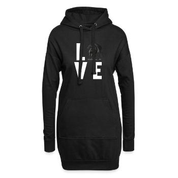 Drachen Drache - Hoodie-Kleid - Schwarz - Vorne