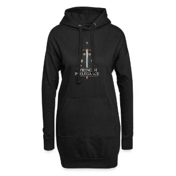 Épée élégante et motif floral - Sweat-shirt à capuche long Femme - noir - Devant