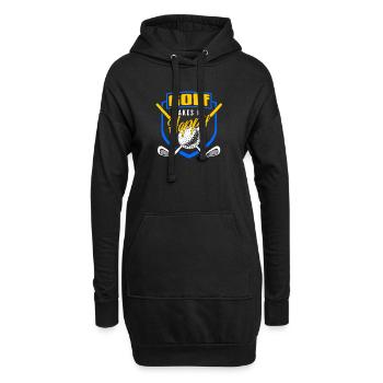 Golf Makes Me Happy Retro Golf Humor - Hoodie-Kleid - Schwarz - Vorne