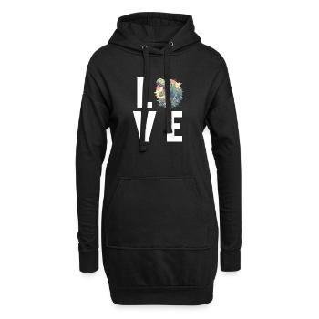 Dino Saurier Dinosaurier - Hoodie-Kleid - Schwarz - Vorne